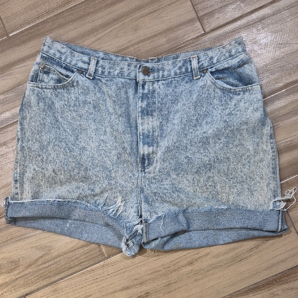 Vintage 90s Gitano High Waist DIY Cutoffs 22W Stonewashed Denim Jeans Shorts 36